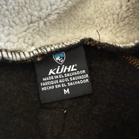 Kuhl Europa Quarter Zip Alfpaca Knit Fleece Pullover Sweater Jacket SZ M Brown - Picture 2 of 4